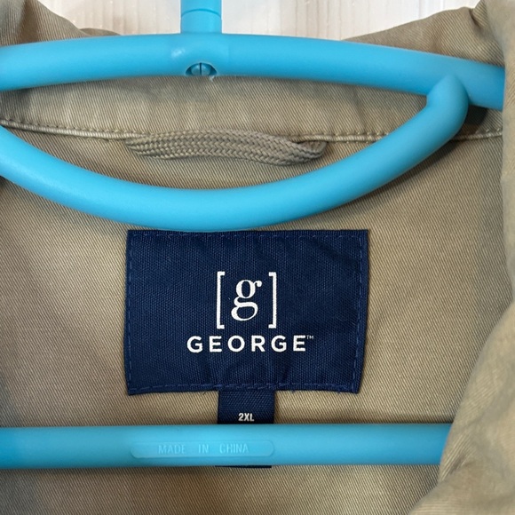 George Men's Light Unlined Khaki Field Barn Shirt Jacket Like New Size 2XL - Picture 3 of 13